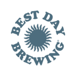 Best Day Brewing logo with stylized sunburst design in blue