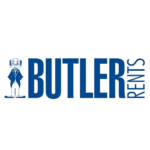 Butler Rents logo featuring a stylized blue butler icon