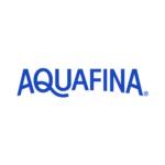 Aquafina logo in bold blue text
