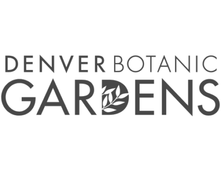 Denver Botanic Gardens logo with leaf motif in the 'A'