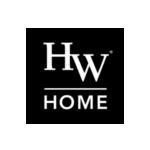 HW Home logo, white text on black background