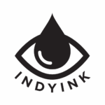 Indy Ink logo featuring an eye with an ink droplet