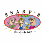 Snarf's Sandwiches logo with three cartoon characters eating sandwiches