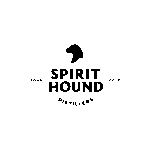 Spirit Hound Distillers logo featuring a dog silhouette