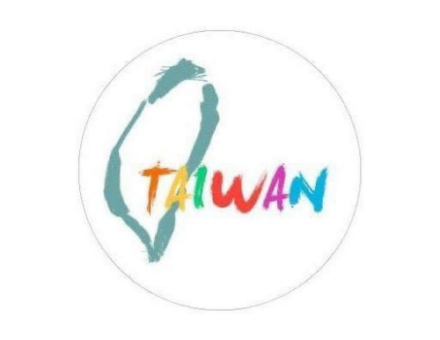 Taiwan logo with colorful text and teal outline
