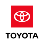 Toyota logo with a red background and white emblem