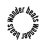 Wander Beats logo, circular text design, black font on white background