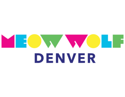 Meow Wolf Denver logo in colorful geometric letters