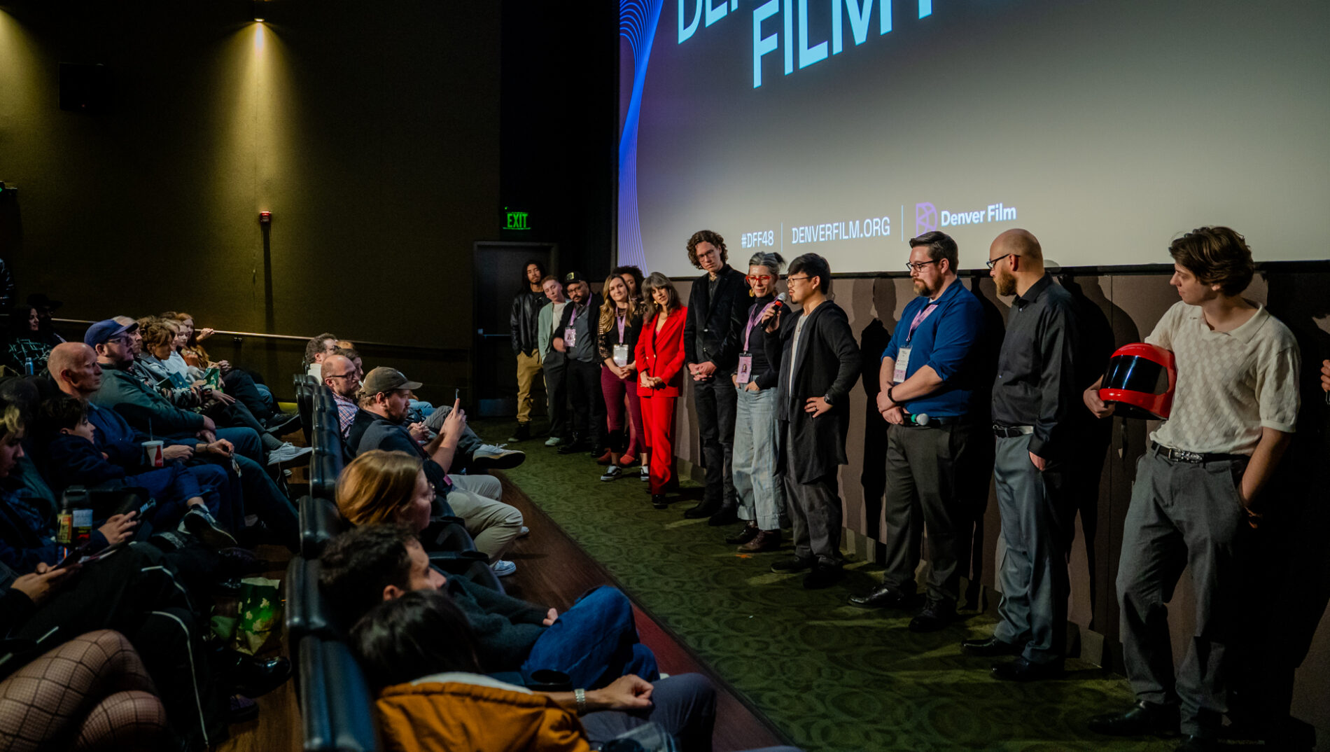 People line up in front of audience at Denver Film Fest