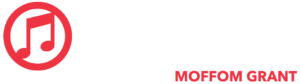 Music On Film, Film On Music, MOFFOM Grant logo with red music note symbol