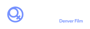 Women+Film logo with female symbol, text reads "Denver Film" in light purple