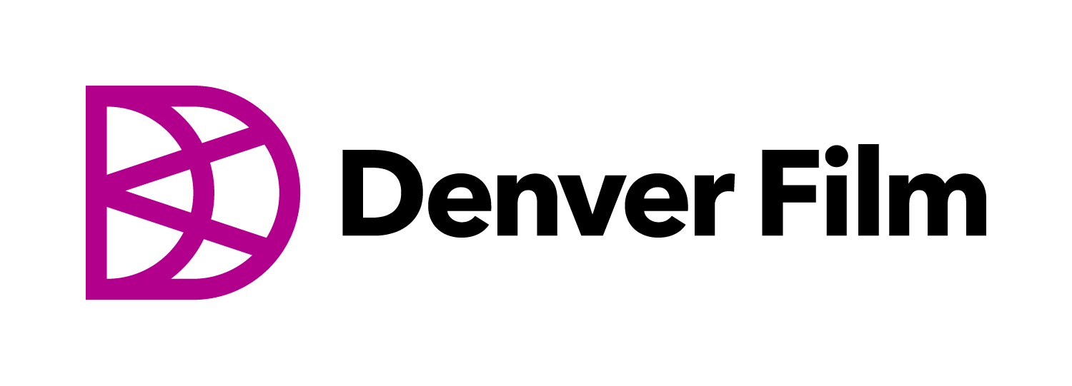 Denver Film logo with purple stylized 'D' shape and black text
