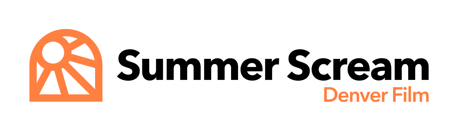 Summer Scream Denver Film logo; orange arch with sun rays