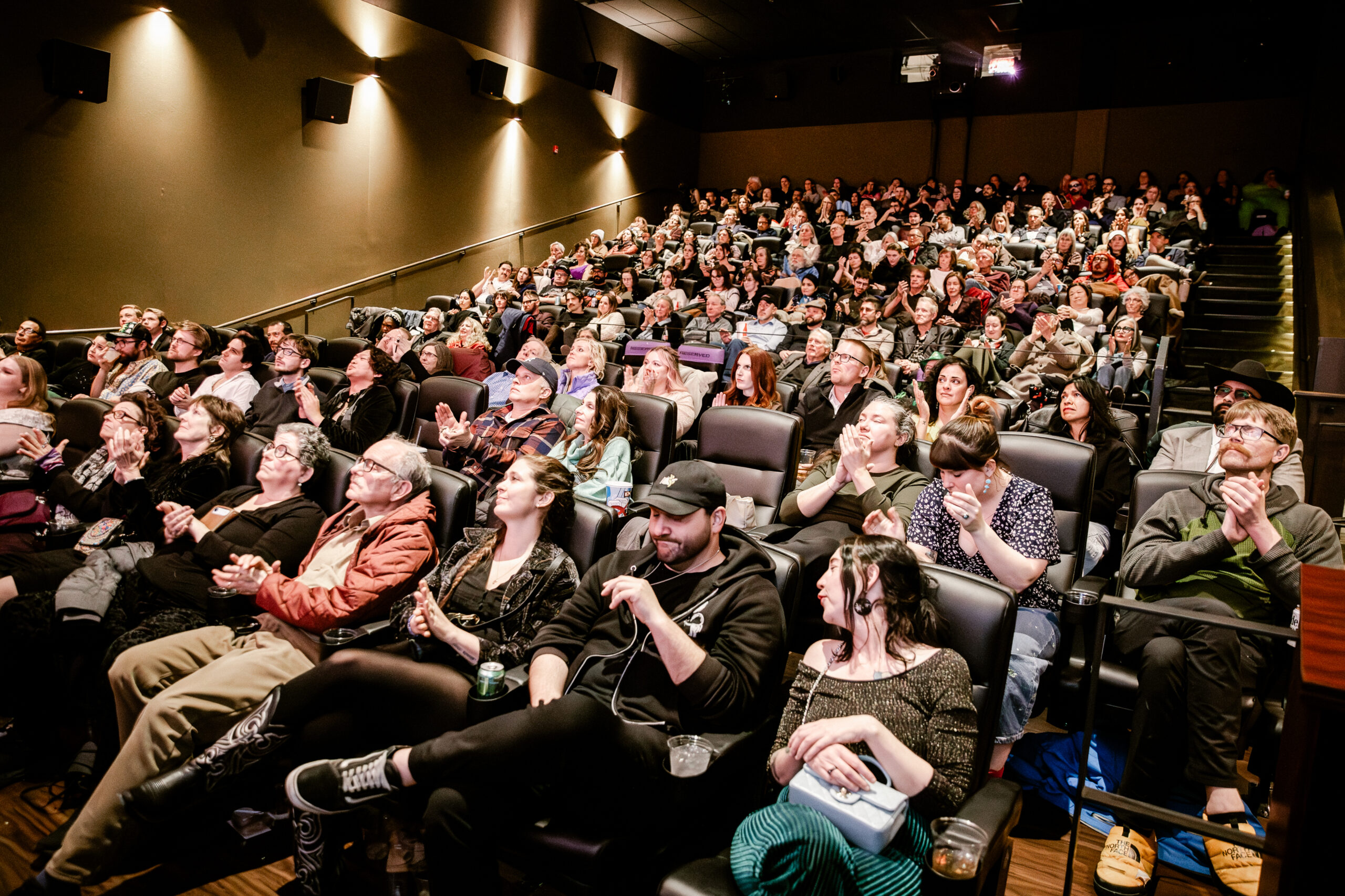 [gpt-4o]: Audience in a theater applauding enthusiastically, feeling engaged and entertained